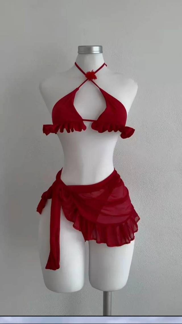 Wine Red swim wear